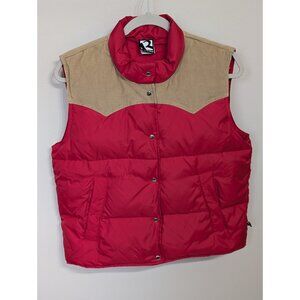 True Vintage Women’s Rockies Puffer Down Vest With Corduroy Accents Collar Med